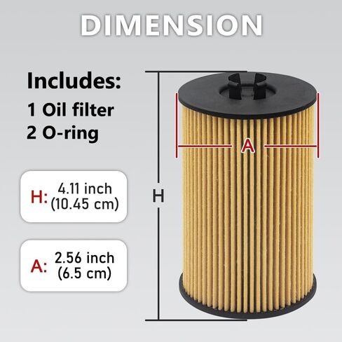 Oil Filter 2015 2.0L Fits Select Volkswagen Beetle Jetta Passat Golf SportWagen Crafter Van Transporter HU7020Z, Direct Replacement for OE# 03N115466 03N115562B in Kuwait