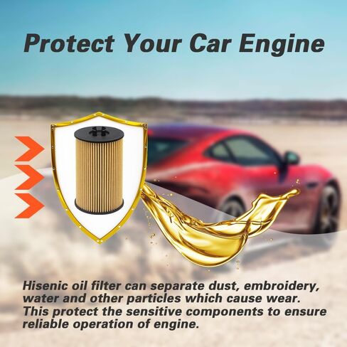 Oil Filter 2015 2.0L Fits Select Volkswagen Beetle Jetta Passat Golf SportWagen Crafter Van Transporter HU7020Z, Direct Replacement for OE# 03N115466 03N115562B in Kuwait