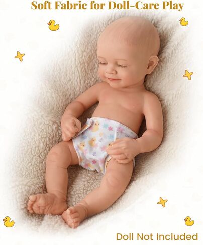 BABESIDE 6 PCS Baby Doll Diapers, Reusable Baby Doll Clothes Accessories for Up to 15 Inch Dolls, Washable Adjustable Doll Diapers, Doll Accessories for Pretend Play in Kuwait