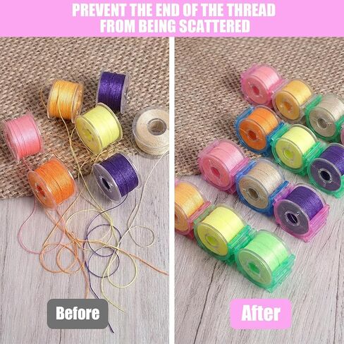 40 Pcs Sewing Bobbin Clips, Small Plastic Bobbin Holder Clips for Thread Spool Organization, Semi-arc Shape Thread Holder Clips for Sewing Embroidery Crafts (Clear, Green, Blue, Pink) in Saudi Arabia