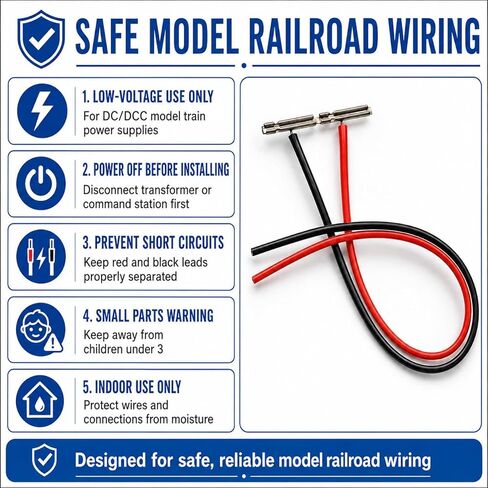 N Scale Track Power Feeders (20 Pair) !Best Value! – Pre-Wired Rail Joiners for Model Train Wiring, No Soldering Required (Code 80) – Compatible with Atlas, Bachmann, Walthers in Saudi Arabia