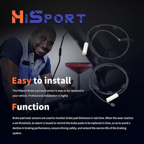 مستشعرات تآكل وسادة الفرامل الخلفية HiSport - متوافقة مع Mini Cooper وتستبدل 34356792572 34356792573 in Kuwait