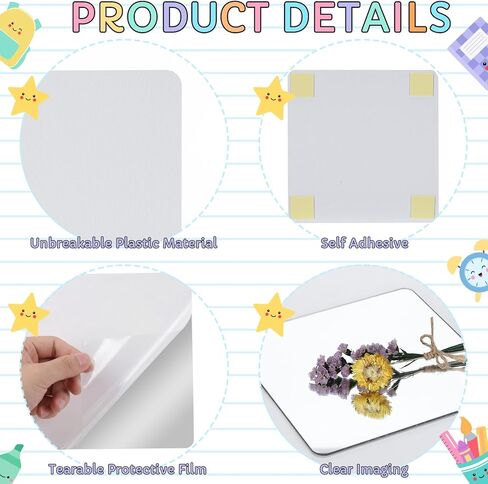 Yerliker Classroom Affirmation Station Set, 4 Pcs 8 "x 8" Self Adhesive Acrylic Mirrors Sticker Mirrors for Wall, 21 Pcs Positive Affirmation Cutouts for Classroom, Home Bulletin Board Posters Decor in Kuwait