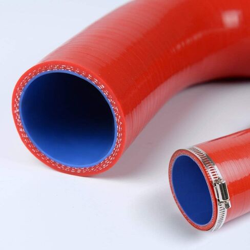 PIT66 Silicone Radiator Hose Kit,Compatible with 1955-1957 Chevy Small Block 150/210 V8 Red with Clamps in Kuwait