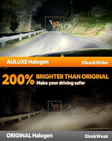 Compatible with Toyota FJ Cruiser 2007-2014 Halogen Headlight Bulb Combo - 185% Brighter 5000K White High/Low Beam, Plug and Play, 2-Pack in Saudi Arabia