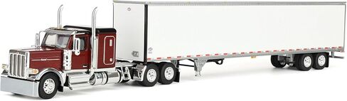First Gear DCP 1/64 Peterbilt 589 Flattop Sleeper Cab نصف شاحنة ومقطورة متعددة الاستخدامات بطول 53 قدم، أحمر أسطوري 60-2171 in Kuwait