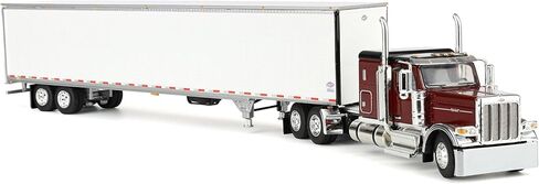 First Gear DCP 1/64 Peterbilt 589 Flattop Sleeper Cab نصف شاحنة ومقطورة متعددة الاستخدامات بطول 53 قدم، أحمر أسطوري 60-2171 in Kuwait