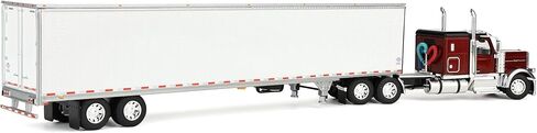 First Gear DCP 1/64 Peterbilt 589 Flattop Sleeper Cab نصف شاحنة ومقطورة متعددة الاستخدامات بطول 53 قدم، أحمر أسطوري 60-2171 in Kuwait