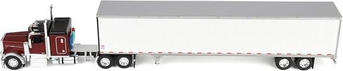First Gear DCP 1/64 Peterbilt 589 Flattop Sleeper Cab نصف شاحنة ومقطورة متعددة الاستخدامات بطول 53 قدم، أحمر أسطوري 60-2171 in Kuwait