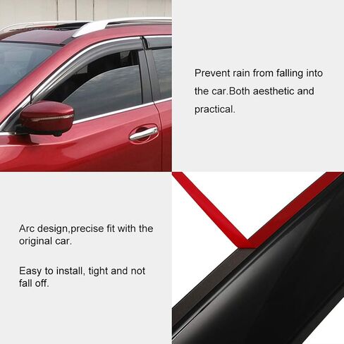OCPTY Window Visors Tape-on Rain Guards Side Window Deflectors 2pcs for Front Doors and 2pcs for Rear Doors Fits for 2003 for Chevrolet Blazer in Kuwait