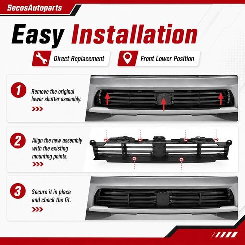 SecosAutoparts Lower Radiator Shutter Assembly Compatible with BMW X3 M40i/sDrive30i/xDrive30i 2022-2024# 51745A1ACE2 in Kuwait