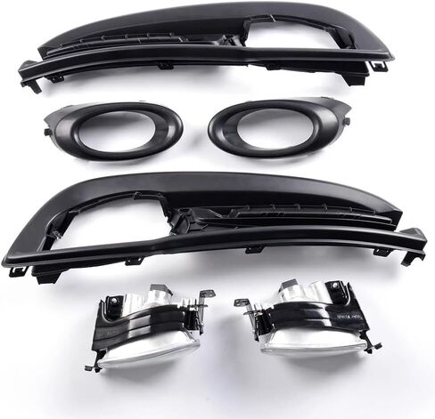 Front Bumper Upper Lower Grille Fog lights Bezel Brackets Fit For 2013 2014 2015 Honda Civic Sedan EX EX-L HF LX,Honeycomb Style,14PCS Bumper Accessories in Saudi Arabia