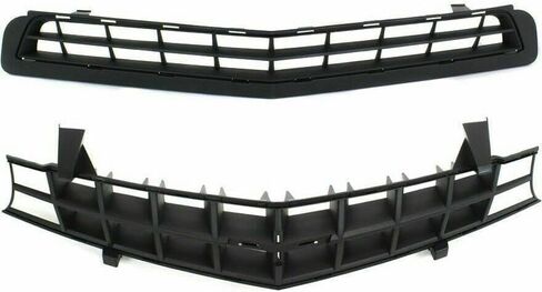 AUTOS PARTS PLUS Front Upper Textured & Lower Grille Primed Shell and Insert Plastic Direct Replacement Compatible With Chevrolet Camaro 2010-2013 92243533 92228228 GM1200620 GM1036125 in Kuwait