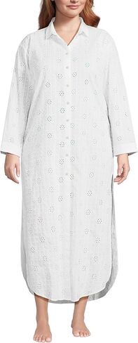 Lands' End Women's Eyelet Button Down Maxi Cover-up Dress in Saudi Arabia