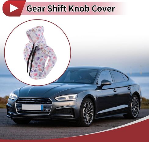 1 Pc Gear Shift Knob Cover Decoration Stick Shifting Handle Protector 17x11.5cm/6.69"x4.53" Light Blue,Purple,Pink Dots Hoodie Style Polyester in Kuwait