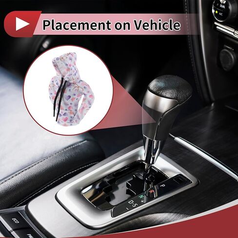 1 Pc Gear Shift Knob Cover Decoration Stick Shifting Handle Protector 17x11.5cm/6.69"x4.53" Light Blue,Purple,Pink Dots Hoodie Style Polyester in Kuwait