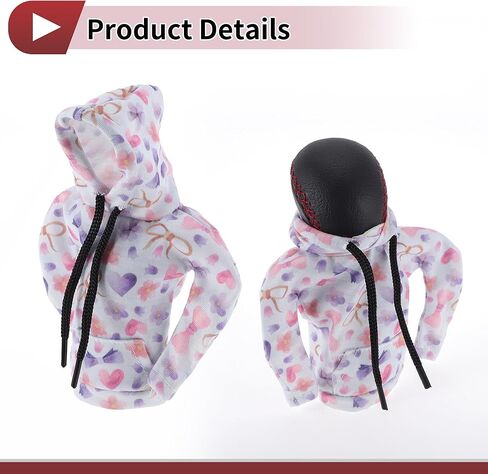 1 Pc Gear Shift Knob Cover Decoration Stick Shifting Handle Protector 17x11.5cm/6.69"x4.53" Light Blue,Purple,Pink Dots Hoodie Style Polyester in Kuwait