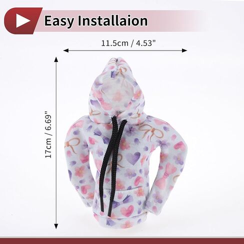 1 Pc Gear Shift Knob Cover Decoration Stick Shifting Handle Protector 17x11.5cm/6.69"x4.53" Light Blue,Purple,Pink Dots Hoodie Style Polyester in Kuwait