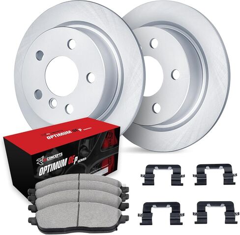 R1 Concepts Rear Brake Kit Fits 2020-2025 Mercedes-Benz CLA250, GLB250; 2021-2025 Mercedes-Benz GLA250| Optimum Oep Pads, Blank Rotors| Hardware| 12.6" Rear Rotor in Kuwait
