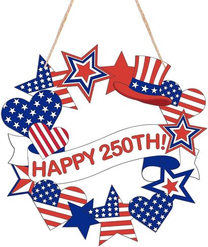 250th Anniversary Coloring Wreath Crafts, 24 Pcs Color Your Own 4th of July Patriotic Crafts, DIY Paper Wreath for Memorial Independence Day Activities Games Party Favor Supplies Painting Gifts in Kuwait