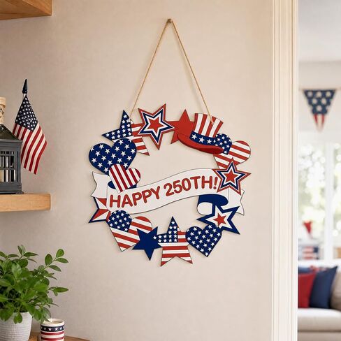 250th Anniversary Coloring Wreath Crafts, 24 Pcs Color Your Own 4th of July Patriotic Crafts, DIY Paper Wreath for Memorial Independence Day Activities Games Party Favor Supplies Painting Gifts in Kuwait