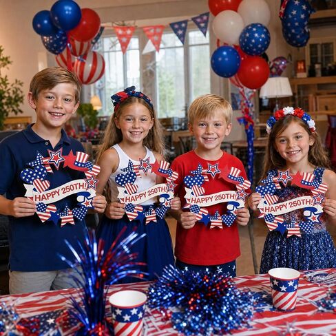 250th Anniversary Coloring Wreath Crafts, 24 Pcs Color Your Own 4th of July Patriotic Crafts, DIY Paper Wreath for Memorial Independence Day Activities Games Party Favor Supplies Painting Gifts in Kuwait