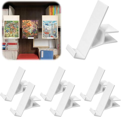 Chumia 6 Pcs Adjustable Book Stand for Display Bookcase Bookshelf Book Comics Display Holder Manga Stand Easel Collector for Library Bookstore Album Cd Magazine Postcard Artworks Home in Kuwait