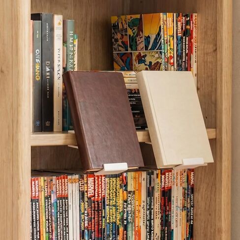 Chumia 6 Pcs Adjustable Book Stand for Display Bookcase Bookshelf Book Comics Display Holder Manga Stand Easel Collector for Library Bookstore Album Cd Magazine Postcard Artworks Home in Kuwait