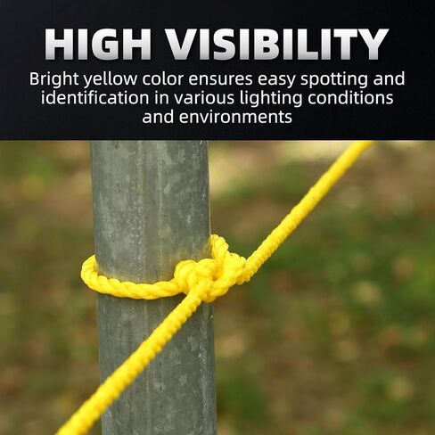 Polypropylene Rope - Bright Yellow, 1/4" x 100ft - All-Purpose Utility Rope for Marine, Outdoor, and DIY in Saudi Arabia