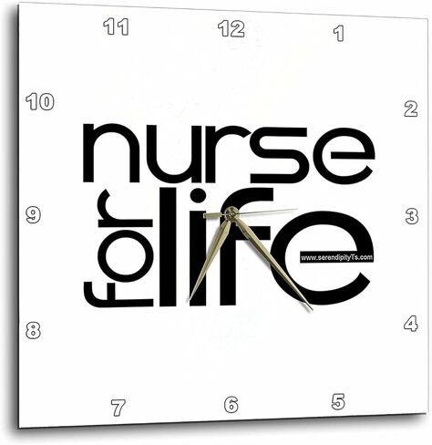 3dRose DPP_45098_1 Nurse for Life Wall Clock, 10 by 10-Inch in Saudi Arabia