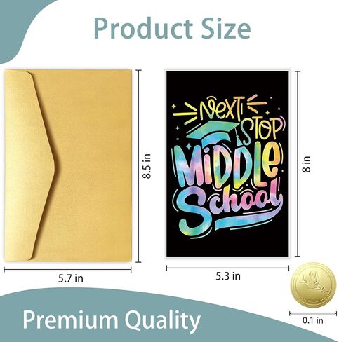 Goroar Funny Elementary School Graduation Card for Kids, Congratulations Card for 5th 6th Grade Graduate, Next Stop Is Middle School in Saudi Arabia