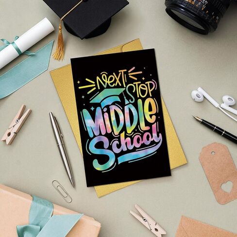 Goroar Funny Elementary School Graduation Card for Kids, Congratulations Card for 5th 6th Grade Graduate, Next Stop Is Middle School in Saudi Arabia