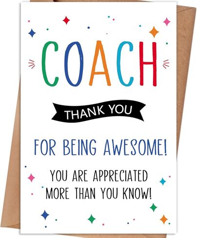 Thank You Card Gift for Coach, Coach Appreciation Card in Saudi Arabia