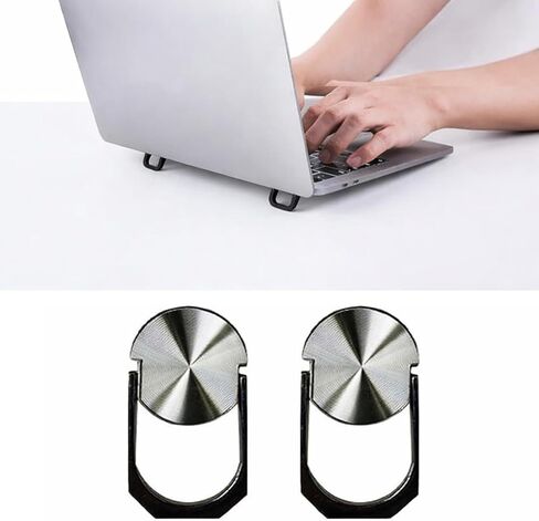 Adhesive Laptop Stand Set of 2 Portable Ergonomic Riser for Desk Travel Home Office Suitable for Wife Mom Partner(Silvery) in Kuwait