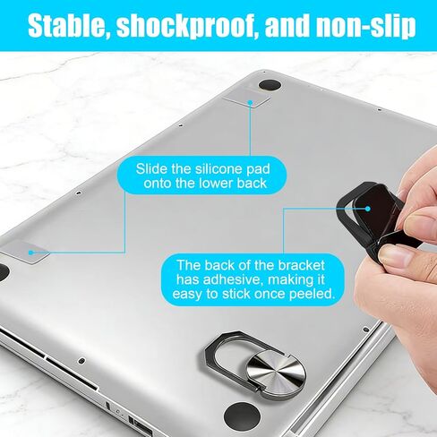 Adhesive Laptop Stand Set of 2 Portable Ergonomic Riser for Desk Travel Home Office Suitable for Wife Mom Partner(Silvery) in Kuwait