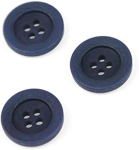 Set of 3 Chic Dark Blue Corozo Overcoat Buttons, Made in Italy in Saudi Arabia