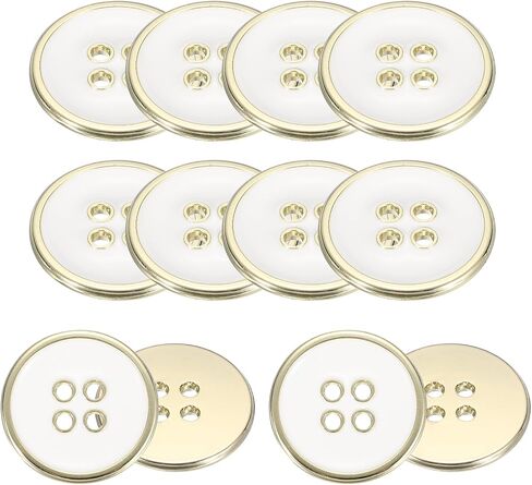 uxcell 12pcs Metal Sewing Buttons, 20mm 4-Hole Round Vintage Buttons Replacement Sew on Embellishments for Coat Shirt Jeans DIY Crafts Clothing Decoration, Gold Black in Kuwait