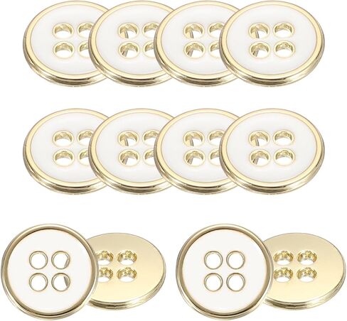uxcell 12pcs Metal Sewing Buttons, 20mm 4-Hole Round Vintage Buttons Replacement Sew on Embellishments for Coat Shirt Jeans DIY Crafts Clothing Decoration, Gold Black in Kuwait