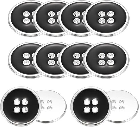 uxcell 12pcs Metal Sewing Buttons, 20mm 4-Hole Round Vintage Buttons Replacement Sew on Embellishments for Coat Shirt Jeans DIY Crafts Clothing Decoration, Gold Black in Kuwait