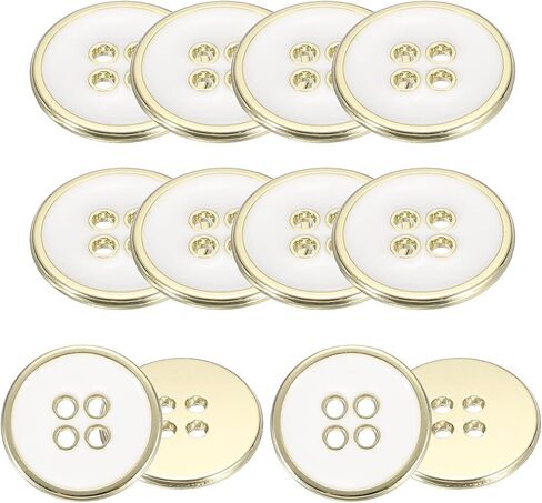 uxcell 12pcs Metal Sewing Buttons, 20mm 4-Hole Round Vintage Buttons Replacement Sew on Embellishments for Coat Shirt Jeans DIY Crafts Clothing Decoration, Gold Black in Kuwait