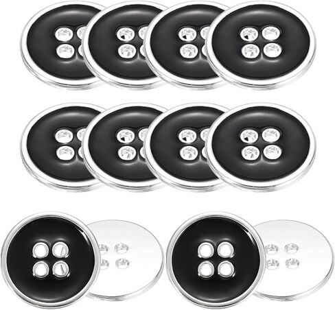 uxcell 12pcs Metal Sewing Buttons, 20mm 4-Hole Round Vintage Buttons Replacement Sew on Embellishments for Coat Shirt Jeans DIY Crafts Clothing Decoration, Gold Black in Kuwait