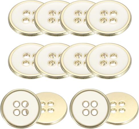 uxcell 12pcs Metal Sewing Buttons, 20mm 4-Hole Round Vintage Buttons Replacement Sew on Embellishments for Coat Shirt Jeans DIY Crafts Clothing Decoration, Gold Black in Kuwait