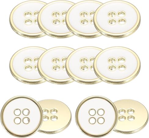 uxcell 12pcs Metal Sewing Buttons, 20mm 4-Hole Round Vintage Buttons Replacement Sew on Embellishments for Coat Shirt Jeans DIY Crafts Clothing Decoration, Gold Black in Kuwait