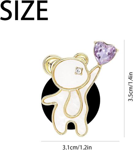ORIESSE Bear Car Decor,1pc Purple Heart Bear Car Air Freshener Vent Clip,Cute Kawaii Pearl White Interior Dashboard Accessories for Women Girl,Refillable Diffuser in Kuwait