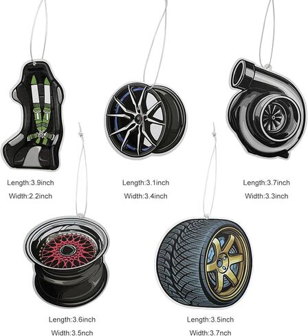 5 PCS Car Air Freshener Incense Chips, Funny Auto Parts Rearview Mirror Hanging Fragrance Slices, Turbo Wheel Scented Cards Fragrant Diffuser Ornaments for Most Vehicles in Saudi Arabia