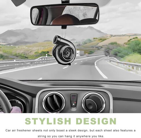 5 PCS Car Air Freshener Incense Chips, Funny Auto Parts Rearview Mirror Hanging Fragrance Slices, Turbo Wheel Scented Cards Fragrant Diffuser Ornaments for Most Vehicles in Saudi Arabia