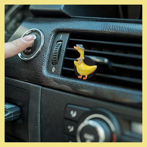 ORIESSE Duck Car Decor,Cute Yellow Duckling Air Vent Clip Car Air Freshener,1pc Kawaii Interior Dashboard Accessories for Women Girl,Refillable Diffuser in Kuwait