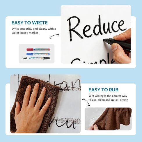 Large Whiteboard Sticker Roll Peel and Stick 17.7" x 78" Dry Erase White Board for Wall, Removable Self-Adhesive Whiteboard for Office, Home, Classroom, Wall Decal, Reusable & Easy to Clean in Saudi Arabia
