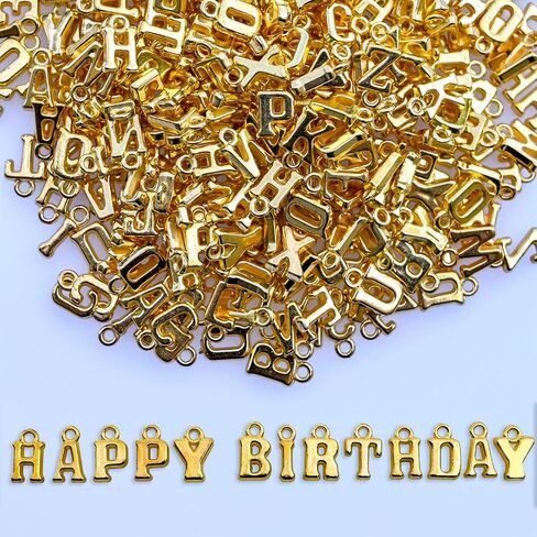 300+ Pieces Big Large Alphabet Letter Beads A-Z Mixed Plastic Shape Loose Charms Bead for Jewelry Making Bracelets Necklaces Key Chains (Golden) in Saudi Arabia