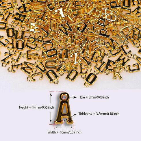 300+ Pieces Big Large Alphabet Letter Beads A-Z Mixed Plastic Shape Loose Charms Bead for Jewelry Making Bracelets Necklaces Key Chains (Golden) in Saudi Arabia